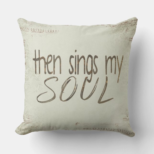Then Sings My Soul with musical notes Cushion (Front)