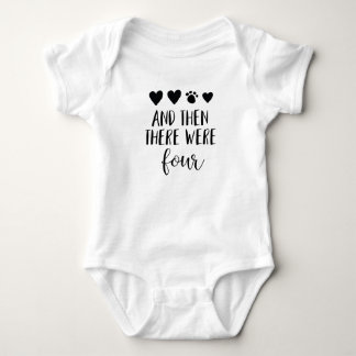 Then There Were Four with Dog Print Baby Bodysuit