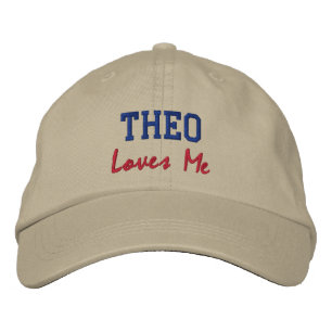 Theo Loves Me Embroidered Name Hat