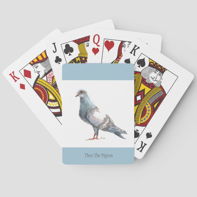 'Theo The Pigeon' Playing Cards (Back)