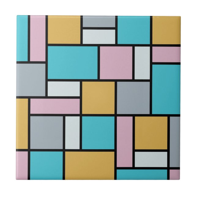 Theo Van Doesburg - Composition 17 - Mondrian Art Ceramic Tile (Front)