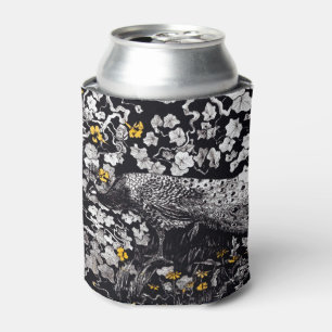 Theo Van Hoytema Retro Peacock Clip Art Black and Can Cooler