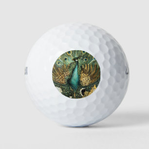 Theo Van Hoytema Vintage Peacock Open Wings Peafow Golf Balls
