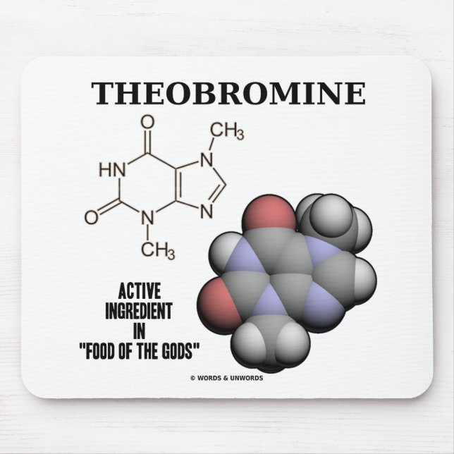 Theobromine (Chemical Molcule) Active Ingredient Mouse Pad (Front)