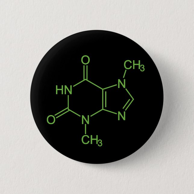 Theobromine Chocolate Molecule Chemical Diagram 6 Cm Round Badge (Front)