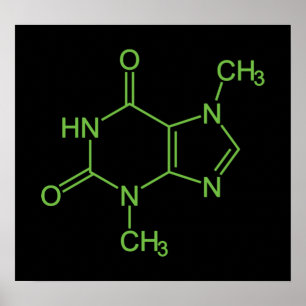 Theobromine Chocolate Molecule Chemical Diagram Poster