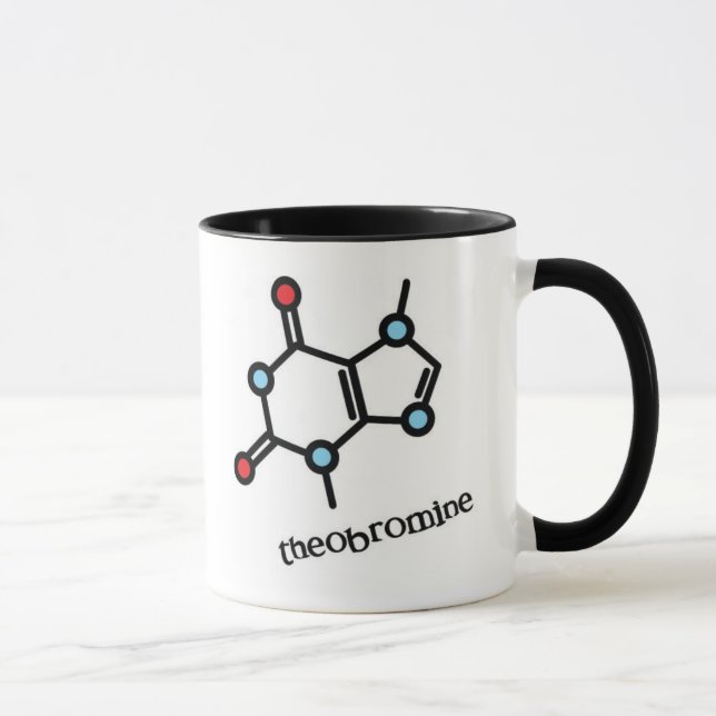theobromine molecule (chocolate) mug (Right)