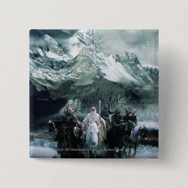Theoden and the Fellowship 15 Cm Square Badge (Front)