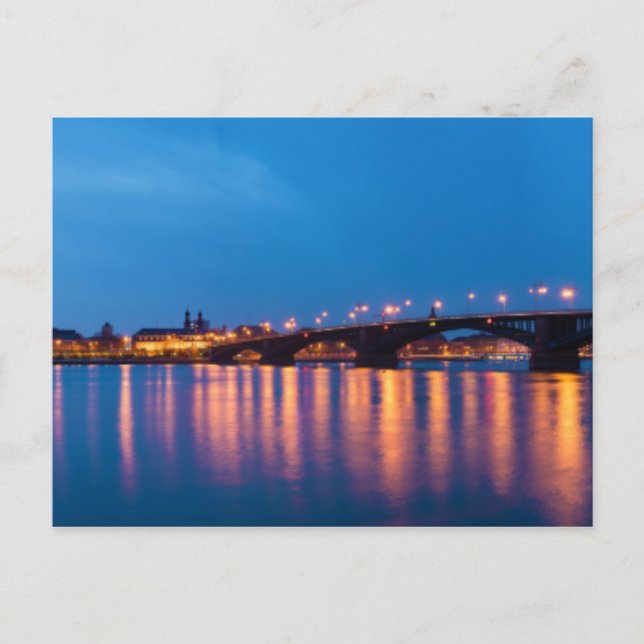 Theodor Heuss Bridge over the Rhine River Postcard (Front)