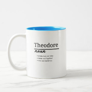 Theodore, Boy Personalised Name Definition Two-Tone Coffee Mug