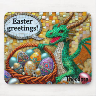 THEODORE ~ DRAGON'S EASTER GREETINGS Eggs ~  Mouse Pad