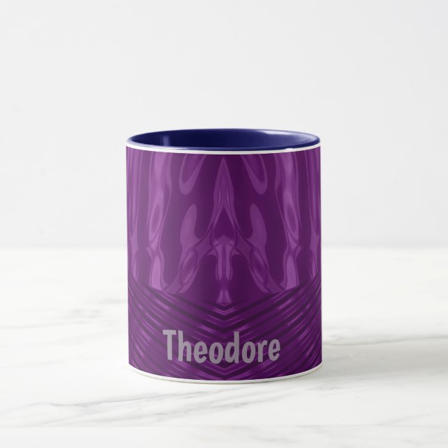 THEODORE ~ GLOSSY 3D Glossy Purple Blue ~ Mug (Center)