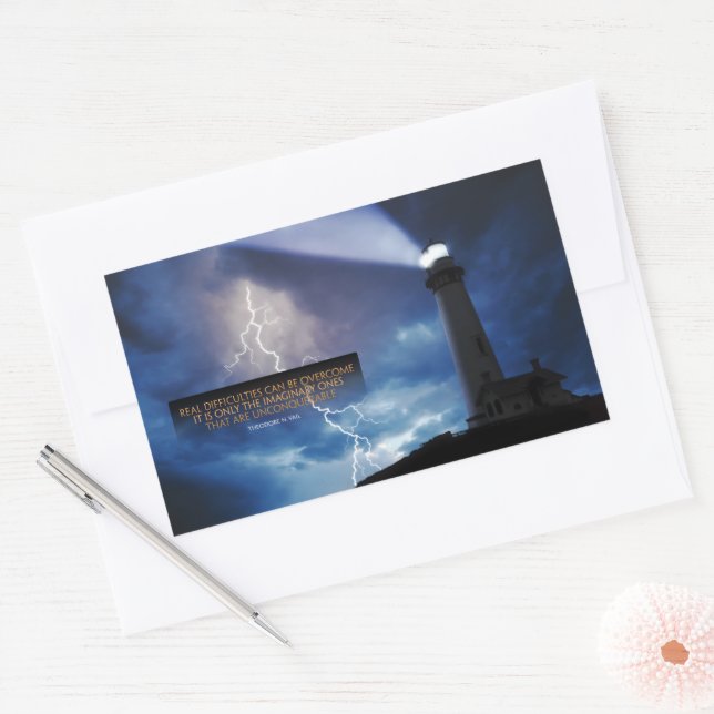 Theodore N. Vail Inspirational Quote "Overcome" Rectangular Sticker (Envelope)