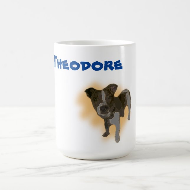 Theodore Name With Jack Russell, Coffee Mug (Center)