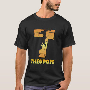 Theodore personalised boys dinosaur cute custom ki T-Shirt