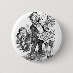 Theodore Roosevelt 1912 Political Cartoon 6 Cm Round Badge