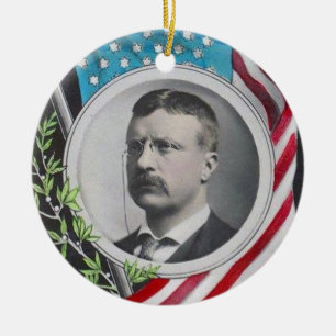 Theodore Roosevelt Ceramic Tree Decoration