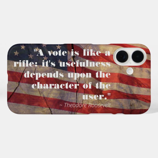 Theodore Roosevelt Inspiration Vote Quote Case-Mate iPhone Case (Back (Horizontal))