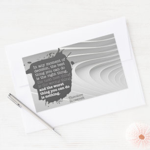 Theodore Roosevelt Inspirational Quote "Decision" Rectangular Sticker