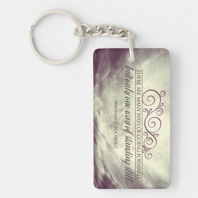 Theodore Roosevelt Inspirational Quote "Standing" Key Ring (Front)