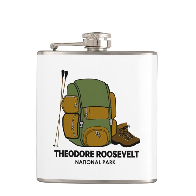 Theodore Roosevelt National Park Backpack Hip Flask (Front)