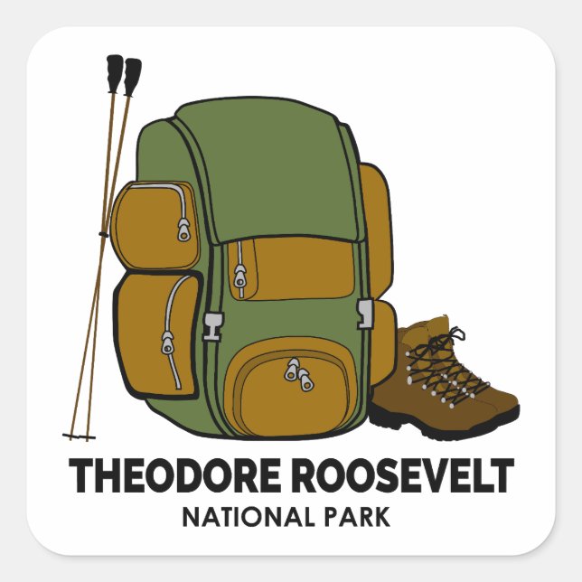 Theodore Roosevelt National Park Backpack Square Sticker (Front)