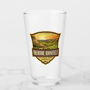 Theodore Roosevelt National Park Illustration Art Glass