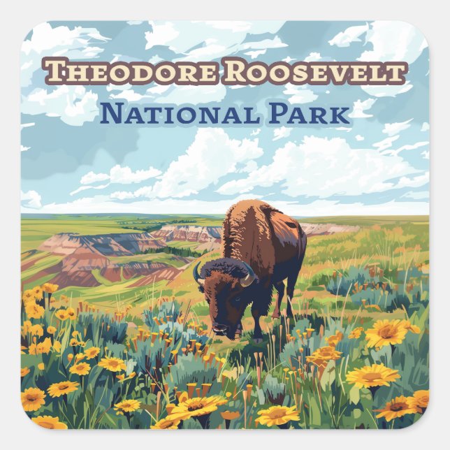 Theodore Roosevelt National Park North Dakota Square Sticker (Front)