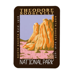 Theodore Roosevelt National Park Retro Distressed Magnet