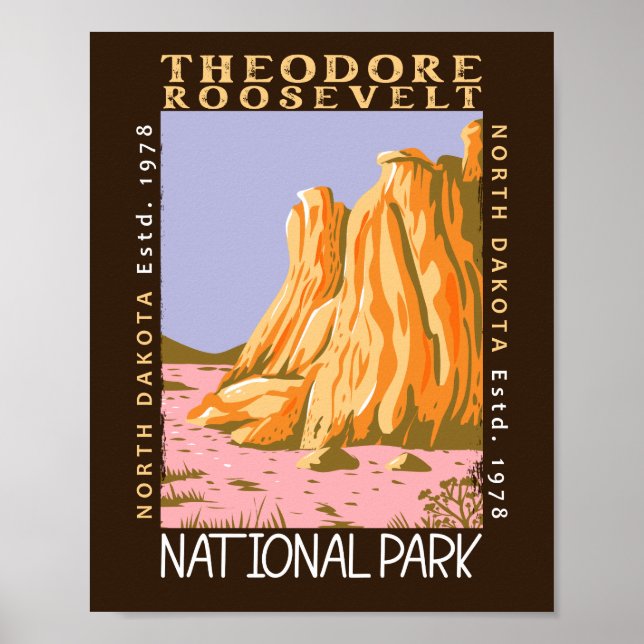 Theodore Roosevelt National Park Retro Distressed Poster (Front)
