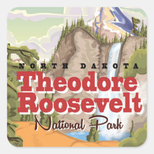 Theodore Roosevelt Park vintage travel poster Square Sticker