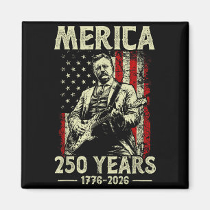 Theodore Roosevelt Playing Guitar Rock N Roll Magnet