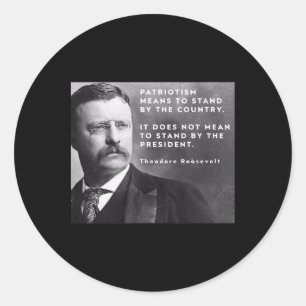 Theodore Roosevelt Pro-democracy Anti-trump Patrio Classic Round Sticker