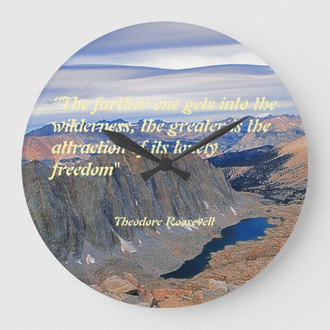 Theodore Roosevelt Quotation Large Clock (Front)