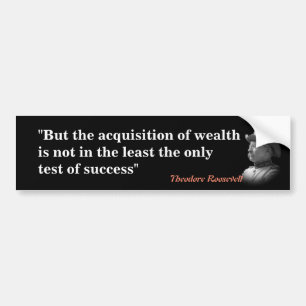Theodore Roosevelt Quote On Wealth And Success Bumper Sticker