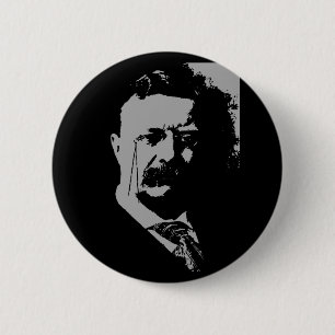 Theodore Roosevelt silhouette 6 Cm Round Badge