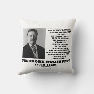 Theodore Roosevelt Waste Destroy Natural Resources Cushion