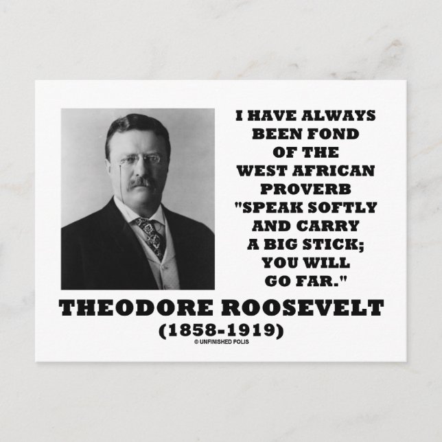 Theodore Roosevelt West African Proverb Stick Postcard (Front)