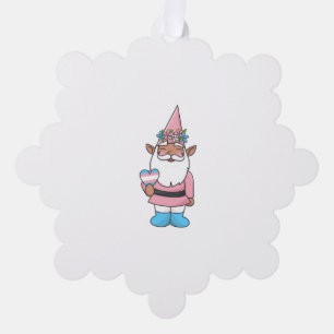 Theodore the Transgender Gnome Tree Decoration Card