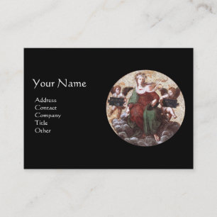 THEOLOGY Monogram, Black Business Card