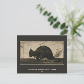 Théophile Steinlen, Black Cat Arching Its Back Postcard