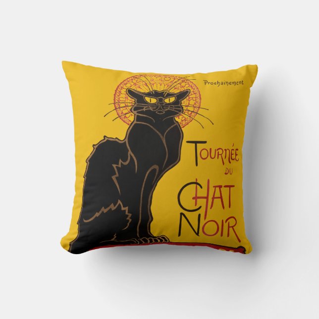 Theophile Steinlen - Le Chat Noir Vintage Cushion (Front)