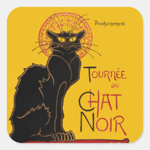 Theophile Steinlen - Le Chat Noir Vintage Square Sticker