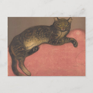 Théophile Steinlen Winter: Cat on a Cushion Postcard