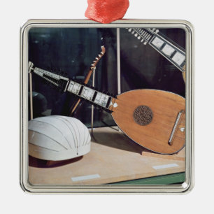 Theorbo, 1637 metal ornament