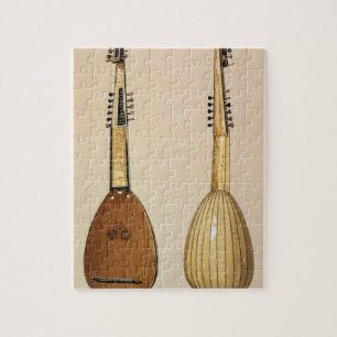 Theorbo, made by Giovanni Krebar, Padua, 1629, fro Jigsaw Puzzle