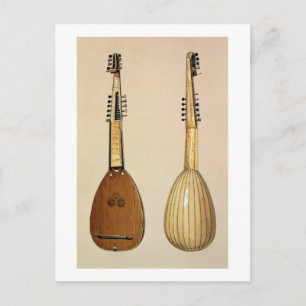 Theorbo, made by Giovanni Krebar, Padua, 1629, fro Postcard