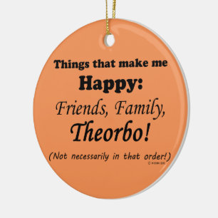 Theorbo Makes Me Happy Ceramic Ornament