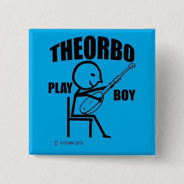 Theorbo Play Boy 15 Cm Square Badge (Front)