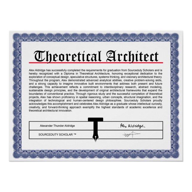 Theoretical Architect Poster (Front)